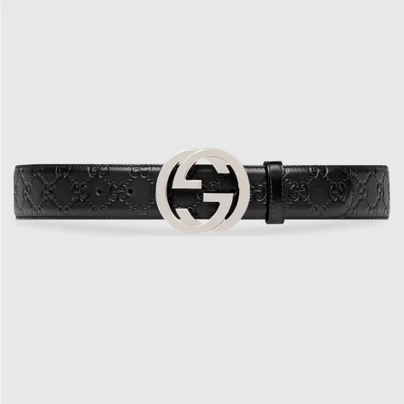 Gucci | Accessories | Gucci Black And Silver Leather Belt 